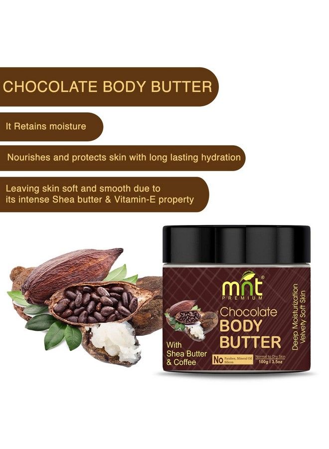 MNT Chocolate Body Butter With Shea Butter & Coffee (100G) For Dry Skin Skretch Marks Itchy Skin; No Paraben; No Mineral Oil; No Silicon - Image 3