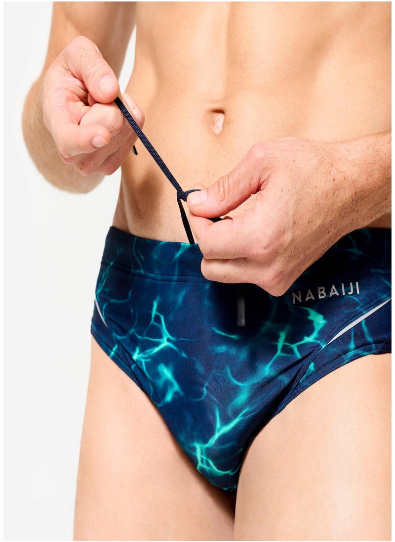 NABAIJI NABAIJI by DECATHLON, Men's Swim Briefs 900 Tiara Secure Fit & Stylish Blue Green  - Image 2