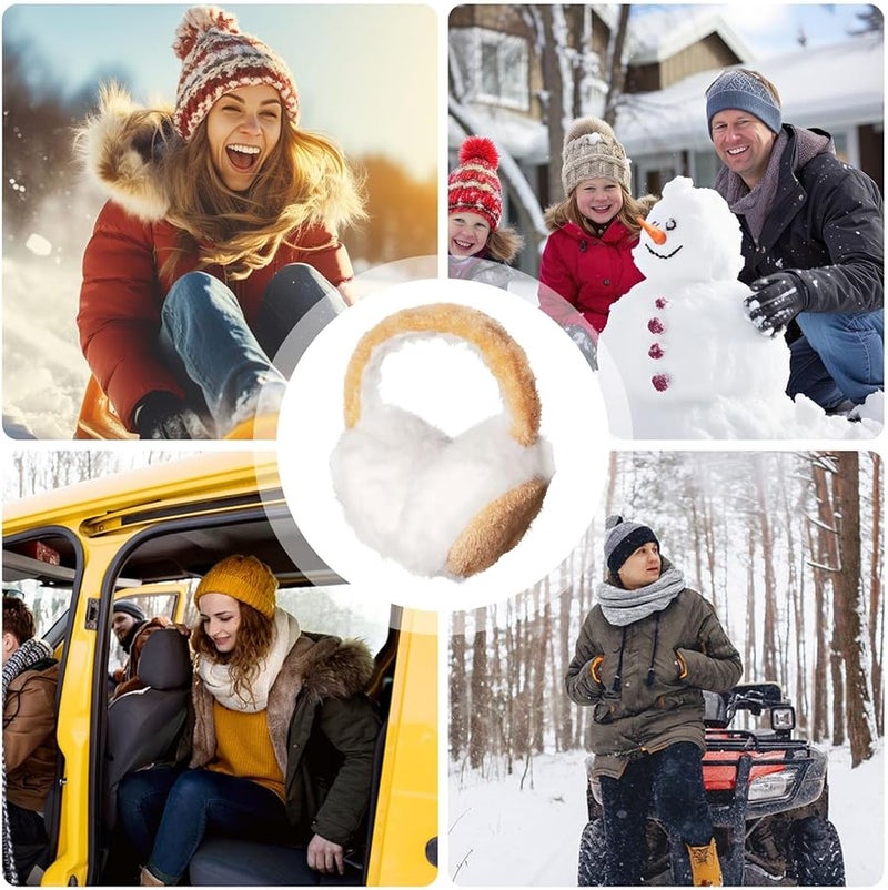 سماعات أذن قابلة للطي للأطفال، خفيفة الوزن مع بطانة فرو دافئة وعصابة رأس للتزلج وركوب الدراجات والجري - Image 5