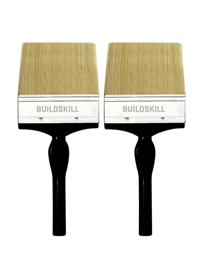 BUILDSKILL مجموعة فرشاة الطلاء BUILDSKILL 2 قطعة | الحجم 5" | فرشاة طلاء شعيرات ناعمة للجدران | مجموعة فرش طلاء متينة وسميكة للنوافذ والأبواب | إنهاء سلس | فرش طلاء للاستخدام الشخصي والمهني - Image 1