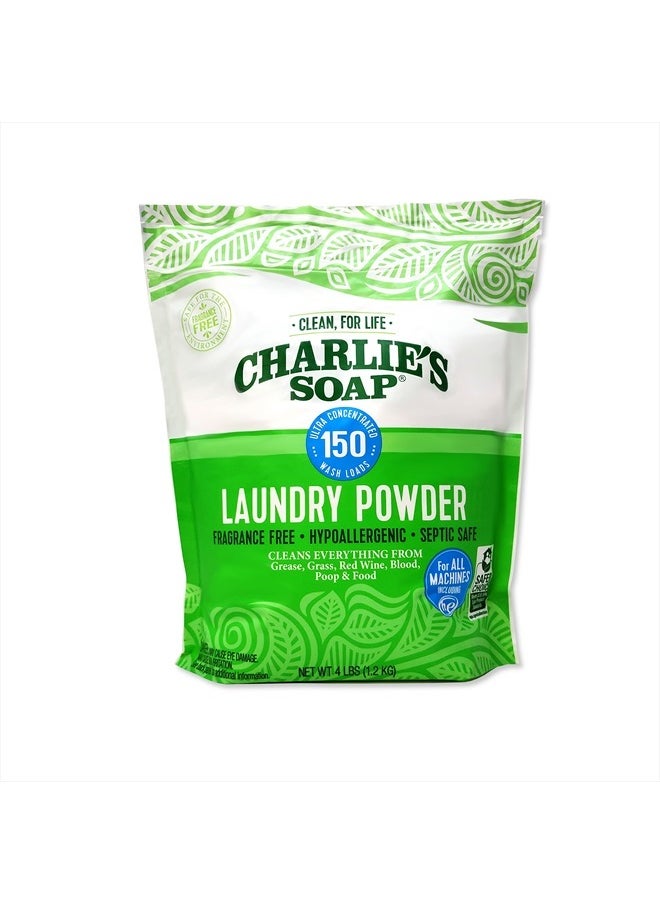 Charlie's Soap - Laundry Powder New (150 Loads, 1 Pack) Fragrance Free Hypoallergenic Plant Based Deep Cleaning Laundry Powder – Biodegradable Eco Friendly Sustainable Laundry Detergent - Image 1