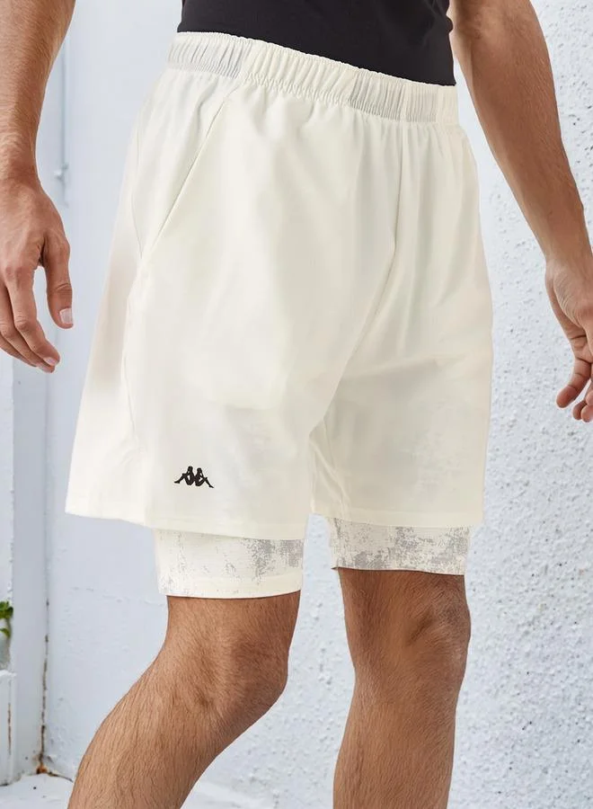 Kappa Kappa Logo Print Running Shorts with Inner Shorts