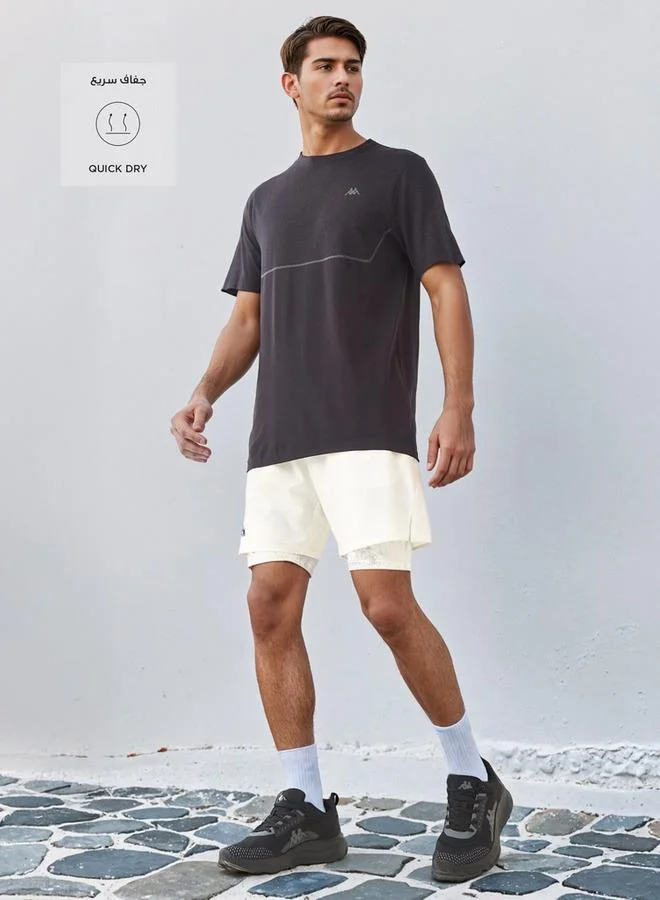 Kappa Kappa Logo Print Running Shorts with Inner Shorts