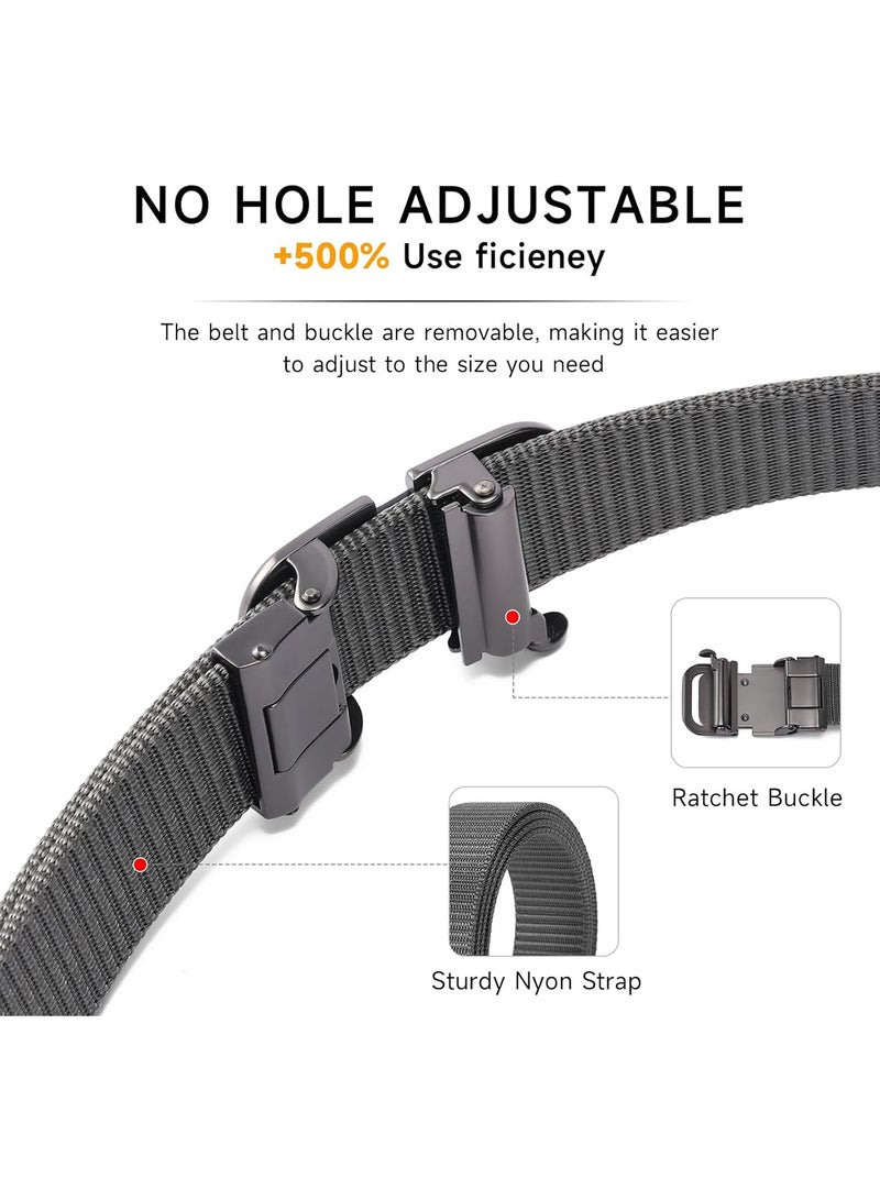 Automatic Nylon Belt for Men & Women - Fashionable, Adjustable, Durable, and Comfortable Waist Belt for Casual & Formal Wear, Everyday Use, and Outdoor Activities Grey - Image 3