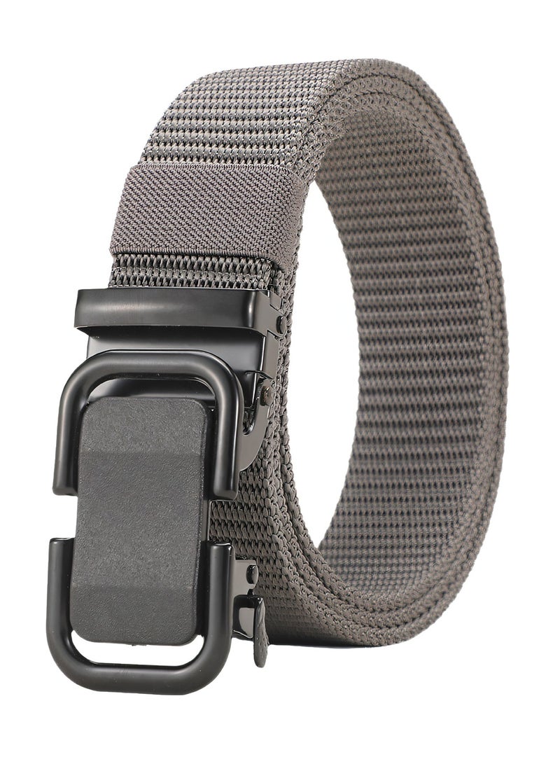 Automatic Nylon Belt for Men & Women - Fashionable, Adjustable, Durable, and Comfortable Waist Belt for Casual & Formal Wear, Everyday Use, and Outdoor Activities Grey - Image 1