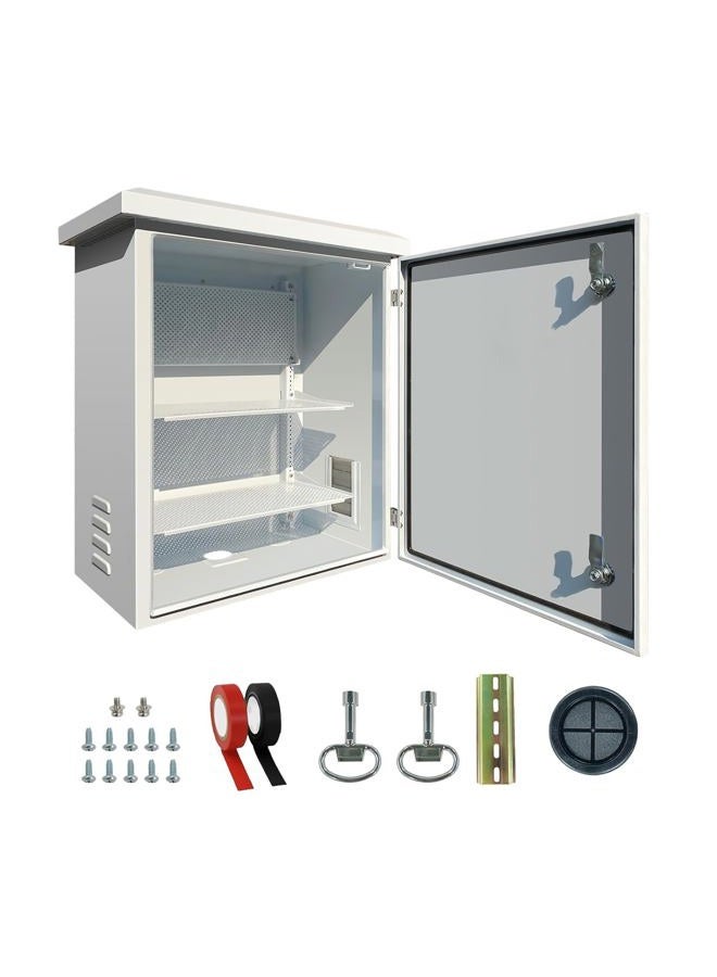 UNNAK Outdoor Weatherproof Enclosure Electrical Box - 23.6x15.7x11.8 Outdoor Network Enclosure Exterior Box Ventilated Enclosure hinged Outdoor Galvanized Electrical Ventilation Design(600 * 400 * 300mm) - Image 1