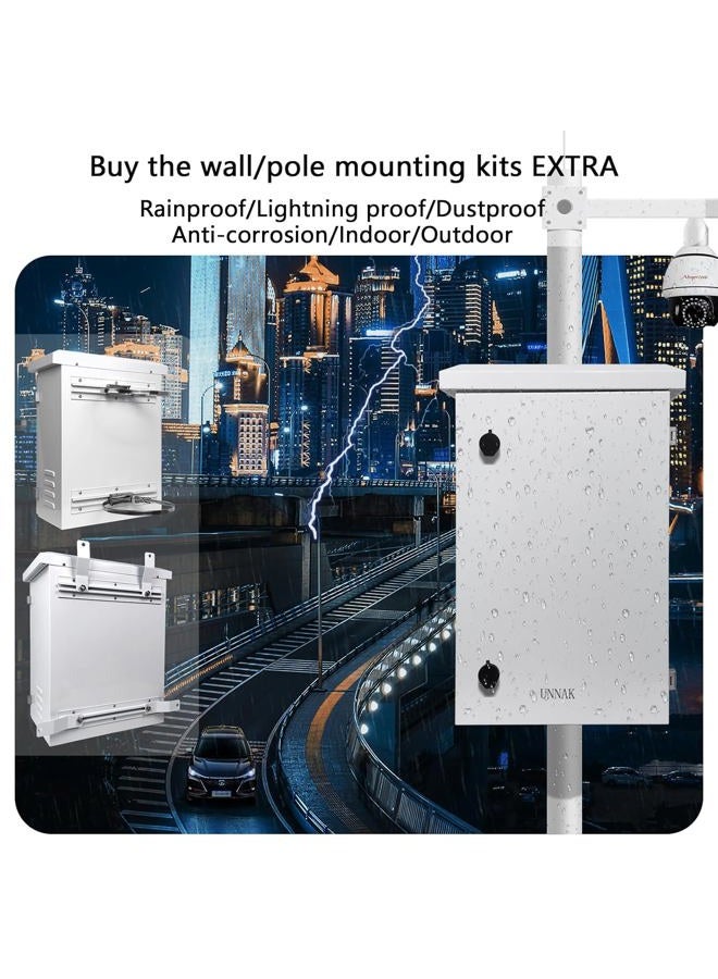 UNNAK Outdoor Weatherproof Enclosure Electrical Box - 23.6x15.7x11.8 Outdoor Network Enclosure Exterior Box Ventilated Enclosure hinged Outdoor Galvanized Electrical Ventilation Design(600 * 400 * 300mm) - Image 4