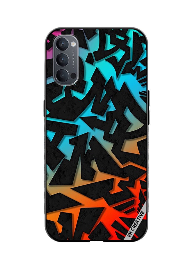 VR CREATIVE Protective Case Cover For Oppo Reno4 Pro 5G Abstract Design Multicolour - Image 1