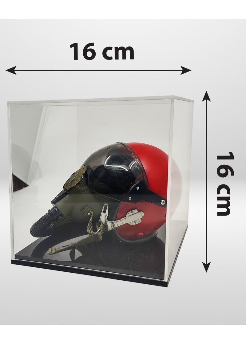 Fighter Gifts Pilot helmet Model RED with Acrylic Display Case  - Image 2