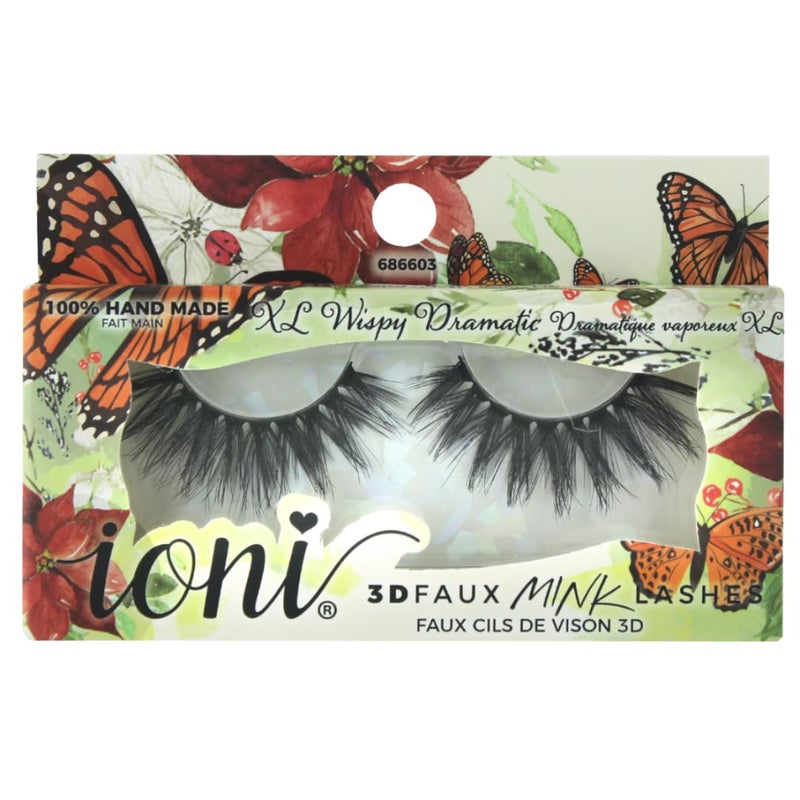 IONI 100% Handmade 3D Faux Mink False Eyelashes (Wispy Dramatic) - Image 1