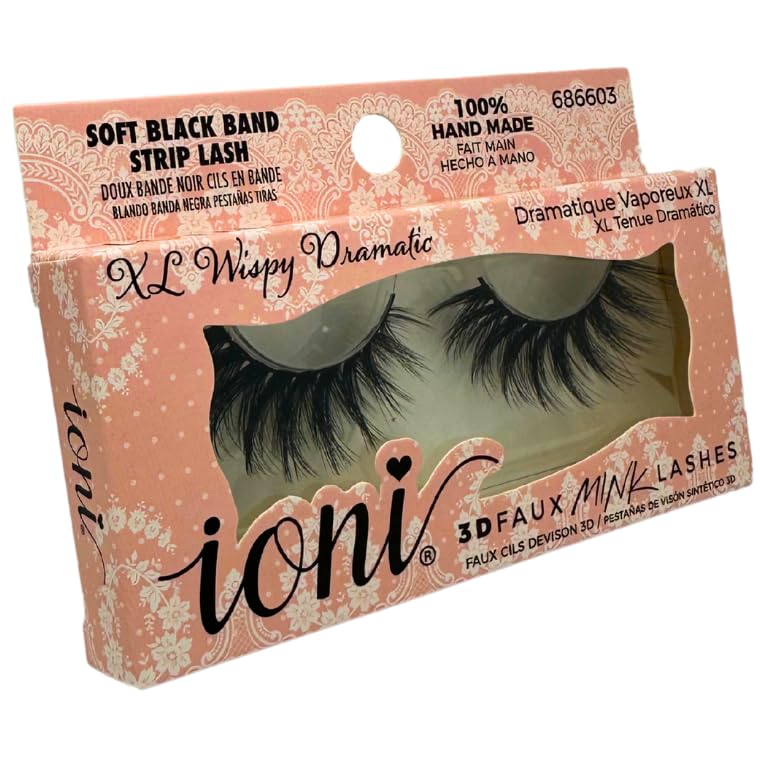 IONI 100% Handmade 3D Faux Mink False Eyelashes (Wispy Dramatic) - Image 4