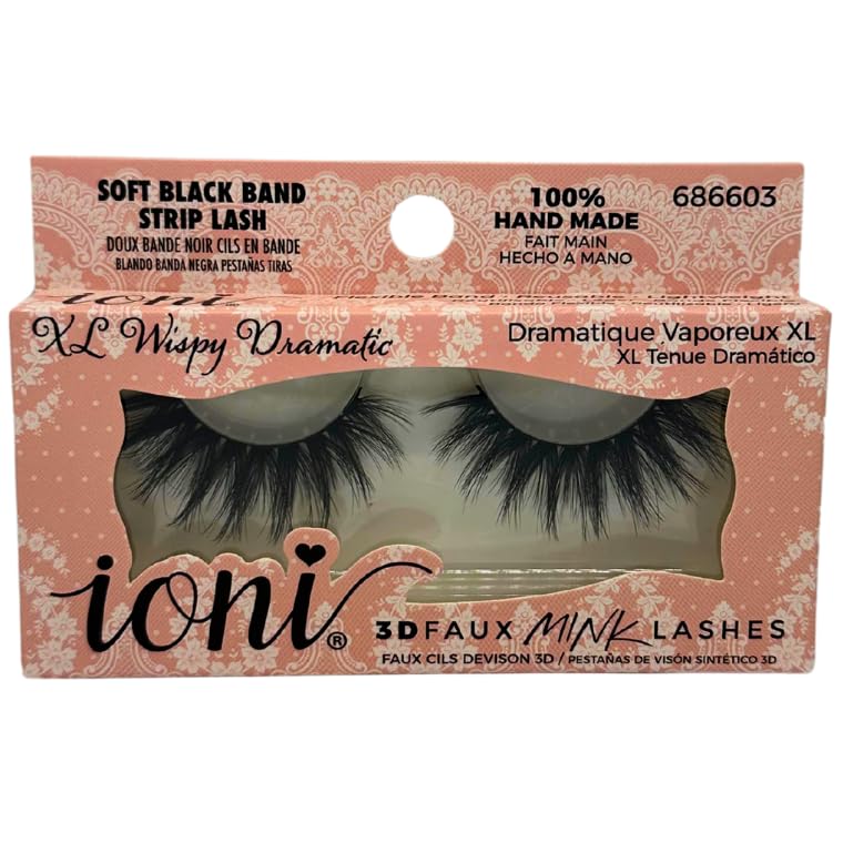 IONI 100% Handmade 3D Faux Mink False Eyelashes (Wispy Dramatic) - Image 2