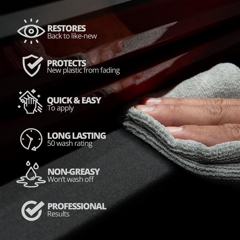 Cerakote Rapid Ceramic Plastic Restorer and Protectant - 50 Wash Rating - Protects New Trim - Restores Faded Plastic - Non-Greasy Finish - Ceramic Spray Coating for Cars and Trucks Long term use design - Image 1