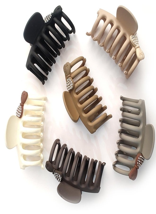 برافراجيا مجموعة برافراجيا من 6 قطع من مشابك الشعر الكبيرة ذات المخالب للشعر الكثيف، مشابك شعر واسعة الفتح، مشابك شعر كبيرة مانعة للانزلاق، إكسسوارات شعر للنساء والفتيات، تمتعي بحرية الحركة مع أحدث مشابك الشعر - Image 2