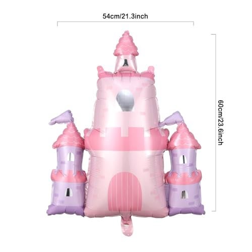 GIHOO Princess Birthday Party Decorations 150Pcs Pastel Macaron Balloon Arch Garland Kit with Crown and Castle Foil Balloon for Princess Theme Birthday Baby Shower Party Decorations - Image 3