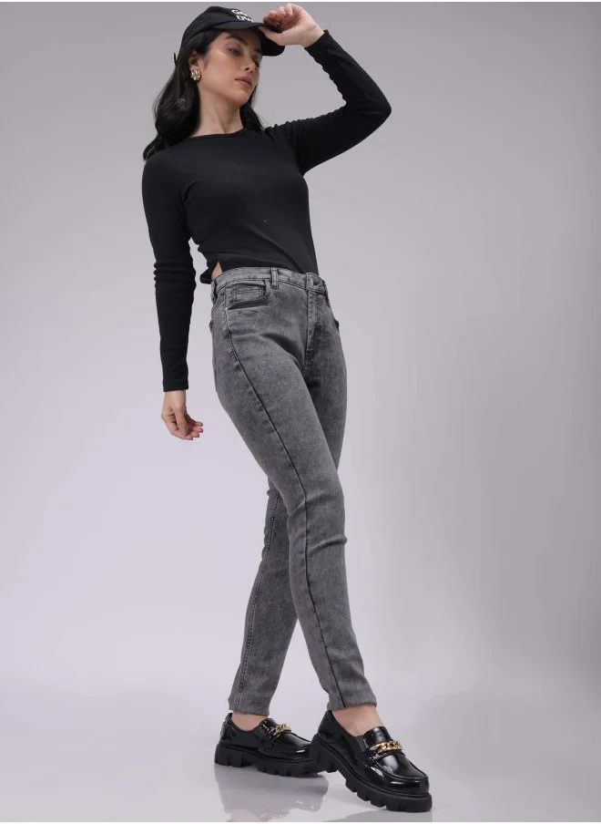 Freehand Women Slim Fit Solid High-Rise Jeans