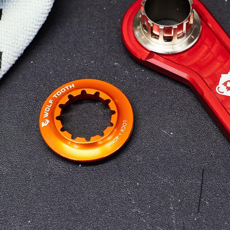 Wolf Tooth Centerlock Rotor Lockring â€“ Internal Spline Orange - Image 5