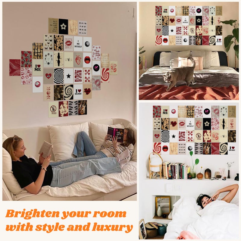 97 Decor Downtown Girl Room Decor - Downtown Girl Posters for Room Aesthetic Y2k, Retro Red Room Decor Y2k Bedroom Decorations, Mini Red Posters Coquette Wall Collage Kit for Teen College Dorm (4x6) - Image 4