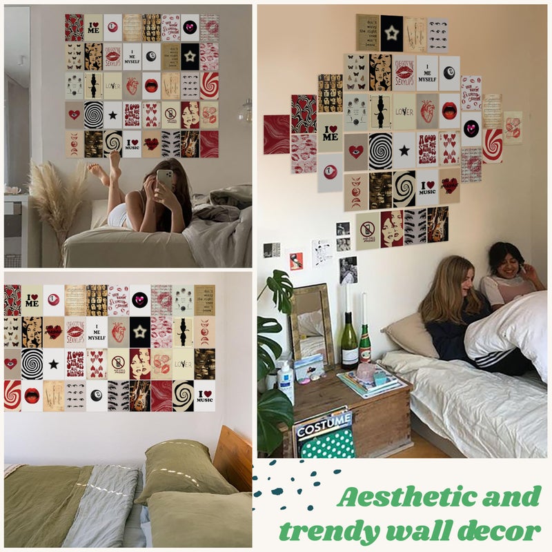 97 Decor Downtown Girl Room Decor - Downtown Girl Posters for Room Aesthetic Y2k, Retro Red Room Decor Y2k Bedroom Decorations, Mini Red Posters Coquette Wall Collage Kit for Teen College Dorm (4x6) - Image 3