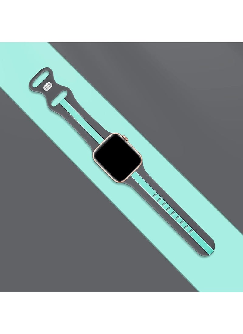 TEMPO Double Colors Bands Compatible with Apple Watch Ultra 2/1 Ultra 49mm 46mm 45mm 44mm 42mm for Men Women, Soft Silicone,Waterproof Strap for iWatch Series 10 9 8 7 6 5 4 3 2 1 SE  - Image 3