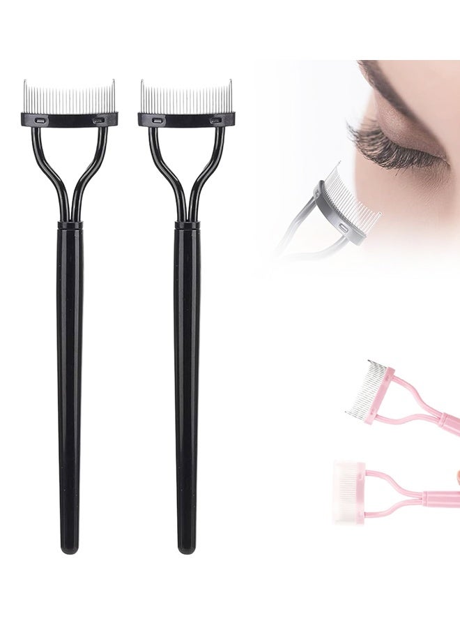 2 قطعة من أداة فصل الرموش، فرشاة ماسكارا، مشط فاصل الرموش، مشط تحديد الرموش لتمشيط وفصل الرموش - Image 1