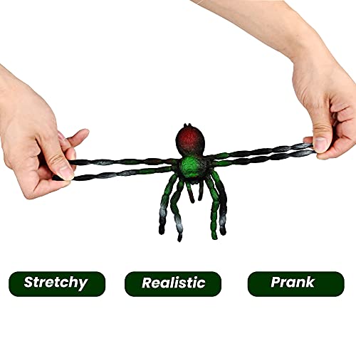 BOHS Rubber Jiggly Spider - Stretch & Squeeze - Realistic Big Soft Stretchy - Halloween Squishy Toy - Prank Bugs - Image 2
