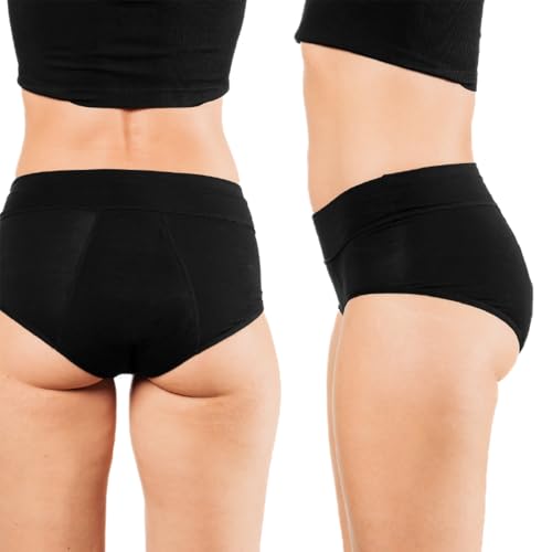 Bambody Absorbent Panties, Period Underwear for Women and Teens - All-Day Long - Overnight Protection- Postpartum, Leakproof - Small - 3 Pack: Black - Image 2