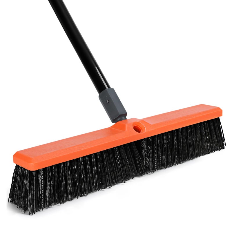 TreeLen 18 inch Push Broom Outdoor - Heavy Duty Broom for Driveways, Sidewalks, Patios and Deck Cleans Dirt, Debris, Sand, Mud, Leaves and Water-18 Wide Bristles - Image 1