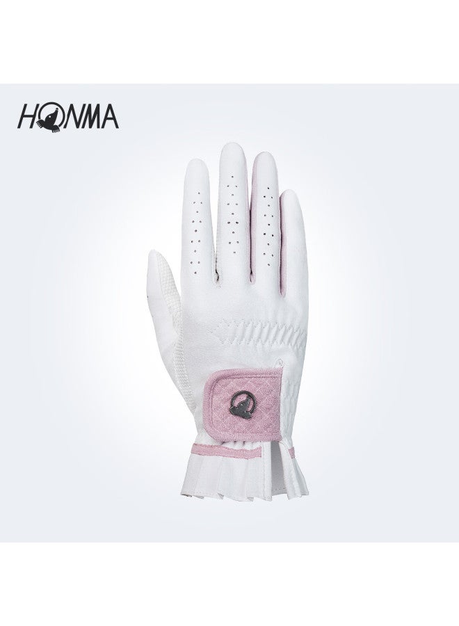 Honma  New Floral Series Golf Gloves Wear-resistant Non-slip Sports Gloves White/khaki Xs - Image 2