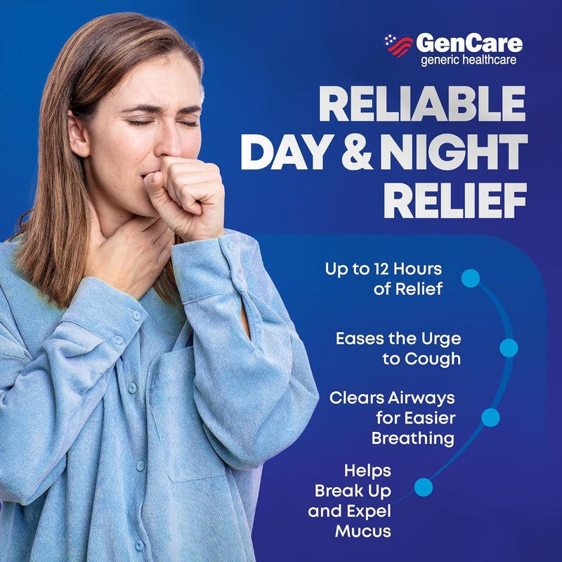 GenCare  Mucus Relief Guaifenesin 600mg 200 Tablets Mucus Relief Expectorant for Congestion  Cough  Extended Release Tablets for Immediate  Lasting Relief - Image 4