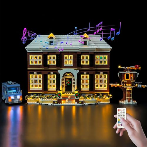 Nitemode Light Kit Compatible with Lego Home Alone House Set 21330 Upgraded Window Lights with Remote Control Builtin Sound Module Lighting Accessories for Ideas 21330 Display Lights Only - Image 1