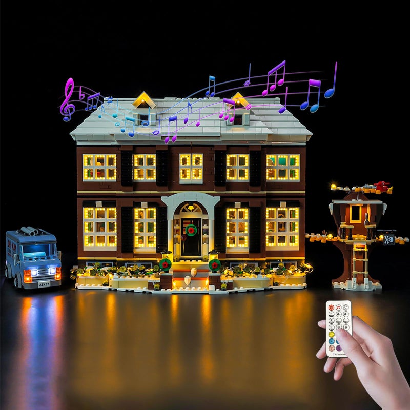 Nitemode Light Kit Compatible with Lego Home Alone House Set 21330 Upgraded Window Lights with Remote Control Builtin Sound Module Lighting Accessories for Ideas 21330 Display Lights Only - Image 3