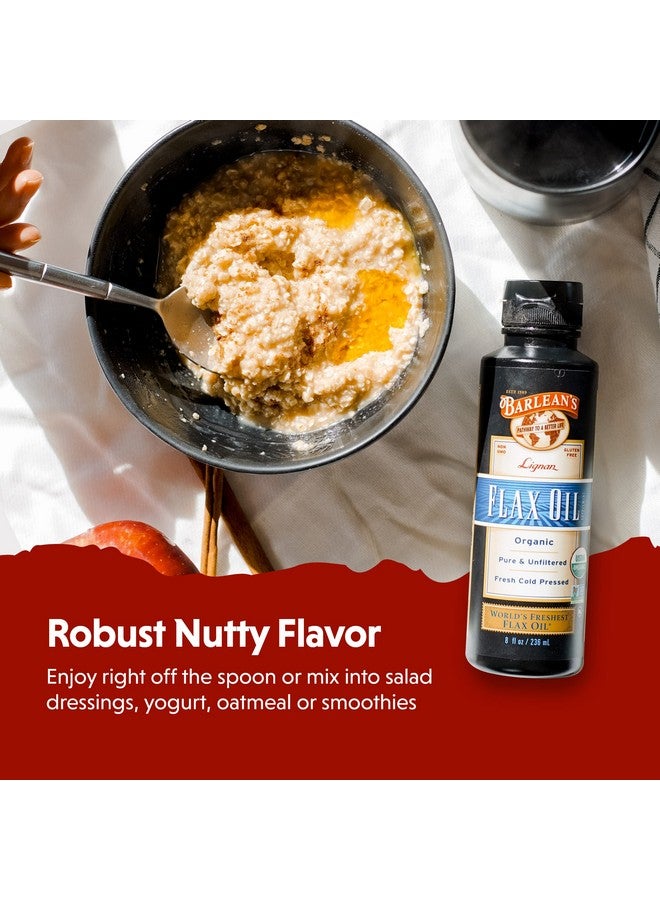 Barlean's Organic Lignan Omega 3 Flaxseed Oil Liquid Supplement for Men and Women, Cold Press Flax Seeds, 7230mg ALA Fatty Acid, Vegan and Gluten Free, 32 oz - Image 3