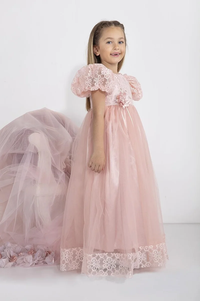 Babydola Minimony 5-9 Years Old Watermelon Sleeve Girl Child Dress Holiday Graduation Prom Evening Wedding Dress 5001