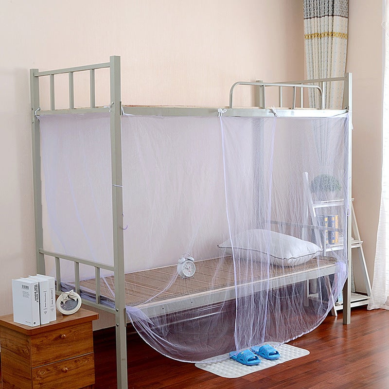 general Student Dormitory Mosquito Net with Zipper and Dustproof Top for Single or Double Beds - Image 2