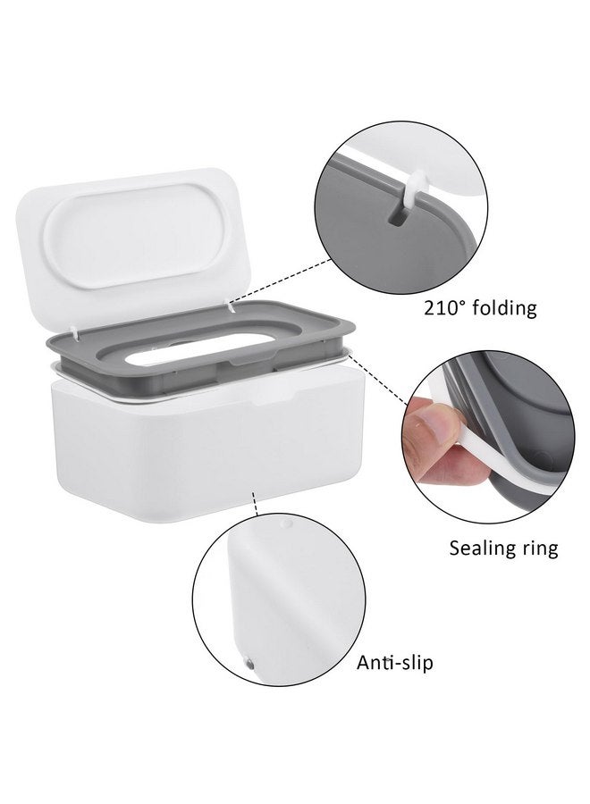 Sibba Sibba 2 Pack Wipes Dispenser, Wipe Holder for Baby & Adult, Refillable Wipe Container, Easy Open/Close Wipes Pouch Case, Non-Slip Wipes Box with Sealing Design Lid - Image 3