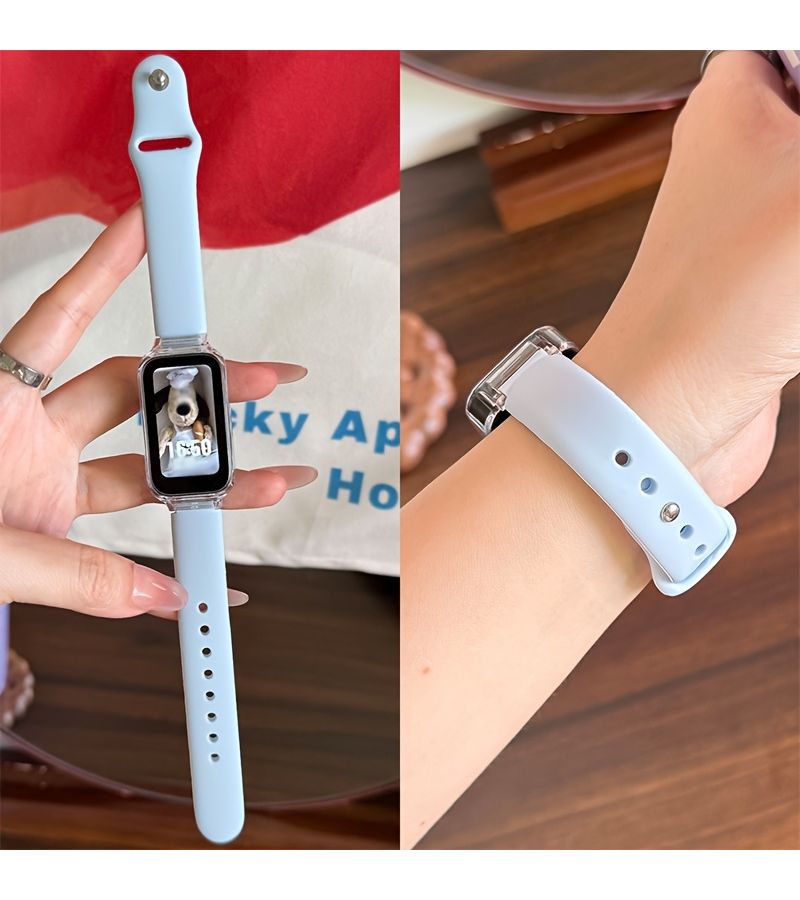 حزام معصم بديل من السيليكون مع إبزيم لسوار Xiaomi Redmi Band 2 8 Active الذكي للرجال والنساء، ملحق تتبع اللياقة البدنية الرياضية، أخضر داكن - Image 5
