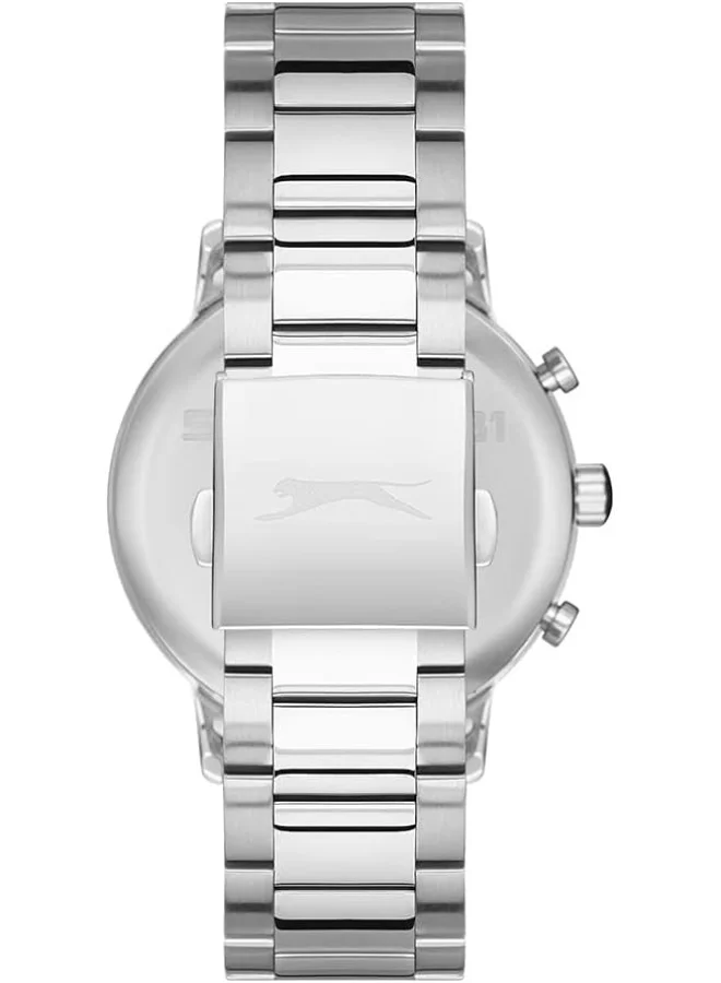 سلازنجر Men's Quartz Movement Watch, Multi Function Display and Metal Strap - SL.9.6559.2.04, Silver
