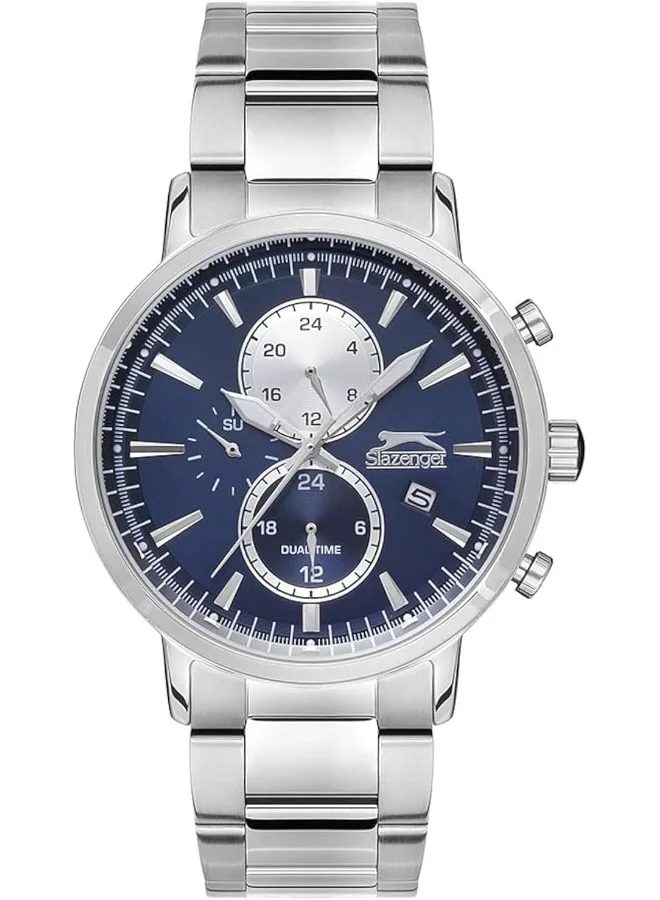 سلازنجر Men's Quartz Movement Watch, Multi Function Display and Metal Strap - SL.9.6559.2.04, Silver
