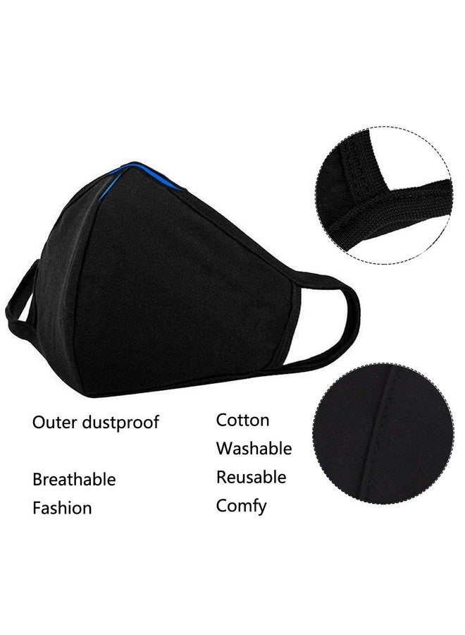 FECEDY 6pcs/Pack Black Mask Windproof Dustproof Masks Breathable Reusable Washed for Outdoor Sport Half Face Earloop Cotton Masks - Image 3