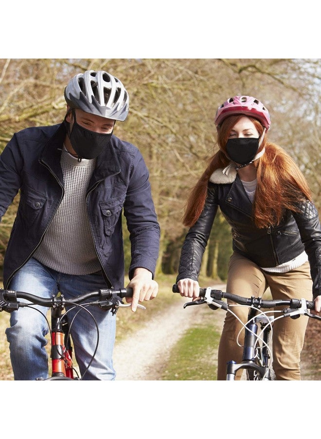 FECEDY 6pcs/Pack Black Mask Windproof Dustproof Masks Breathable Reusable Washed for Outdoor Sport Half Face Earloop Cotton Masks - Image 5