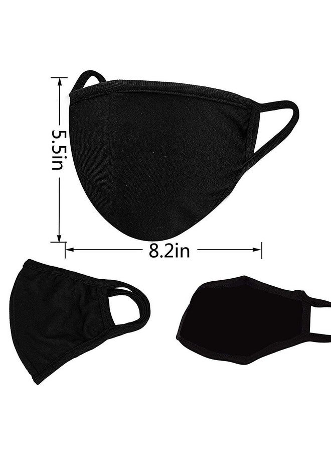 FECEDY 6pcs/Pack Black Mask Windproof Dustproof Masks Breathable Reusable Washed for Outdoor Sport Half Face Earloop Cotton Masks - Image 2