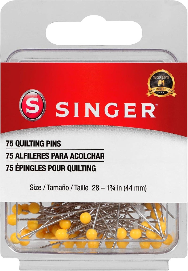 SINGER 00351 Ball Head Quilting Pins, 75-Count - Size 28 (1 ¾ in) - Image 1