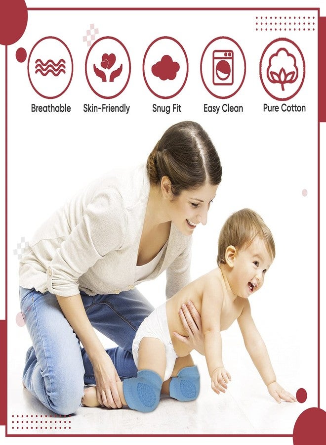 Reyal Baby Kneepad with Soft Breathable Cotton Snug and Pull Fit Kneepads for Crawling Baby with Anti-Skid Grip with Silicone Gel Non-Sleepy Points (Random, 6 Pair) - Image 4