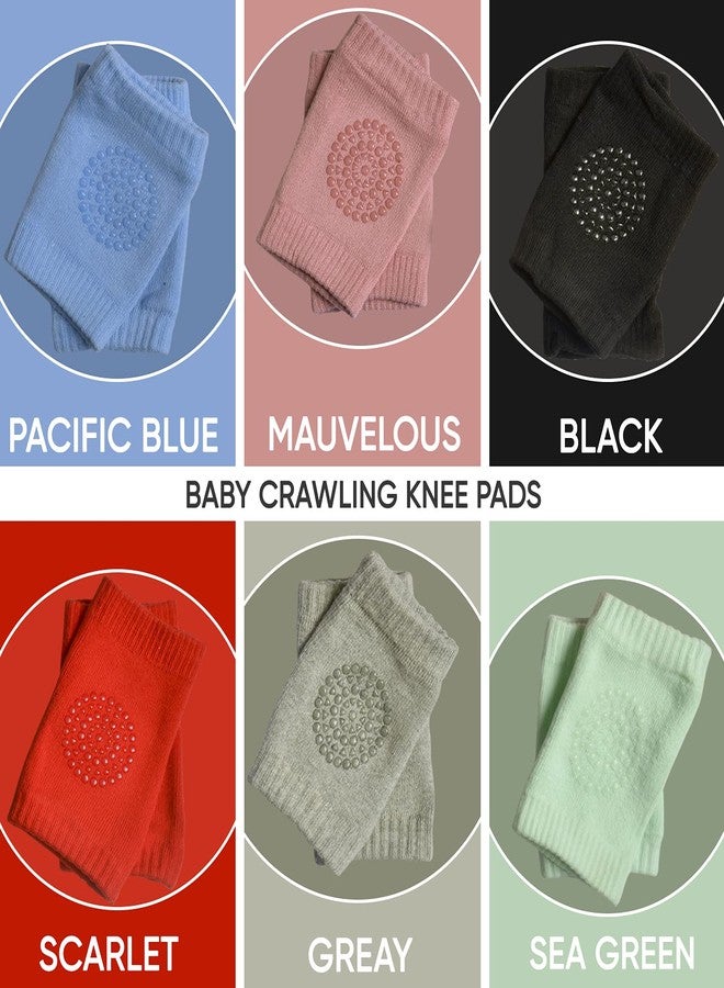 Reyal Baby Kneepad with Soft Breathable Cotton Snug and Pull Fit Kneepads for Crawling Baby with Anti-Skid Grip with Silicone Gel Non-Sleepy Points (Random, 6 Pair) - Image 2