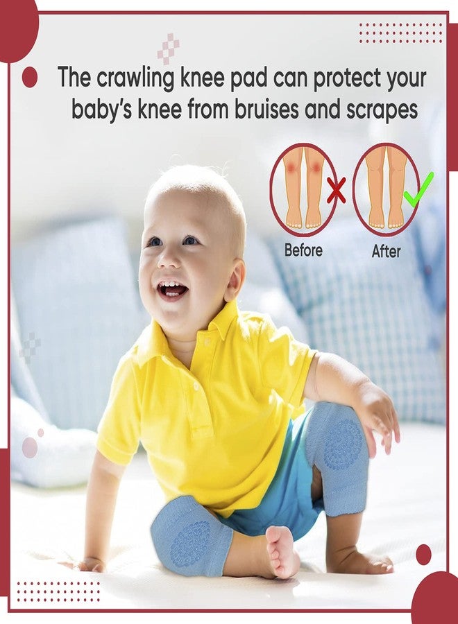 Reyal Baby Kneepad with Soft Breathable Cotton Snug and Pull Fit Kneepads for Crawling Baby with Anti-Skid Grip with Silicone Gel Non-Sleepy Points (Random, 6 Pair) - Image 3