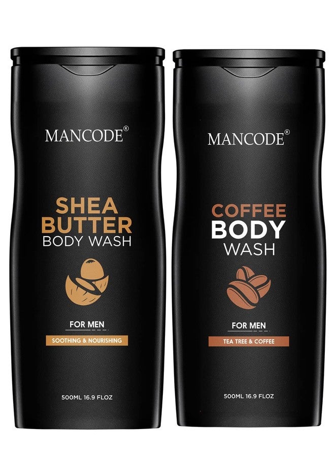 MAN CODE Body Wash For Men Refreshing & Detoxifying Treats Oily Skin Body Wash Gel For Men Size One Bottle - 450Ml (Shea Butter And Coffee Body Wash Gel, Pack Of 2) - Image 1