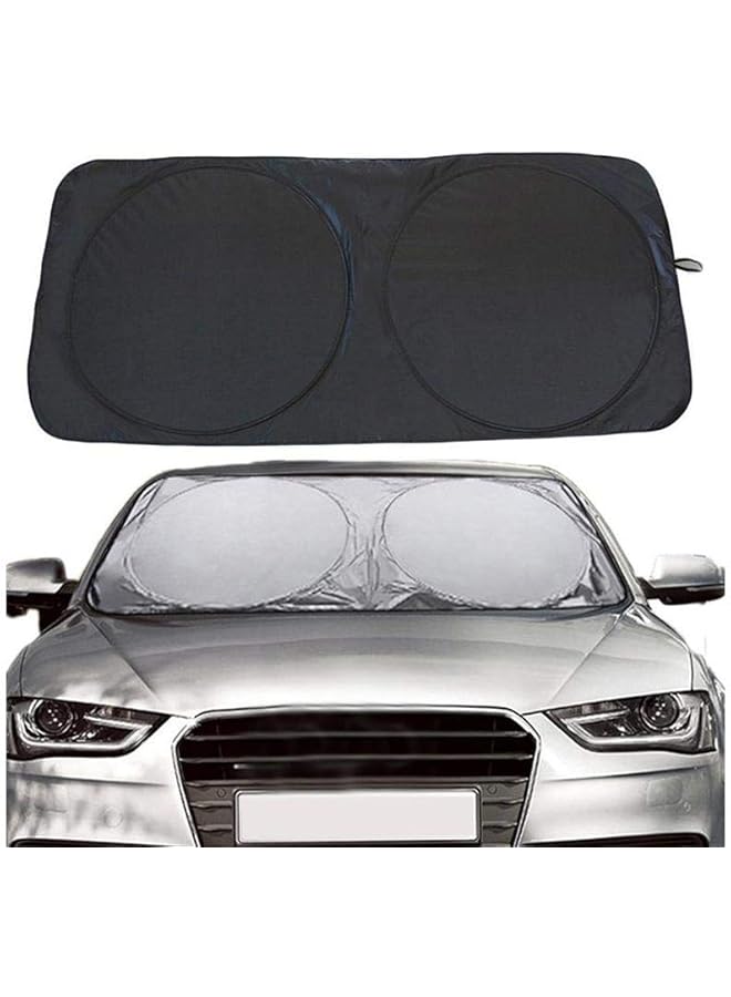 الكبريت مظلة سيارة قابلة للطي بحلقة مزدوجة، حاجب شمس أمامي معزول حراريًا، واقي من الشمس - Image 2