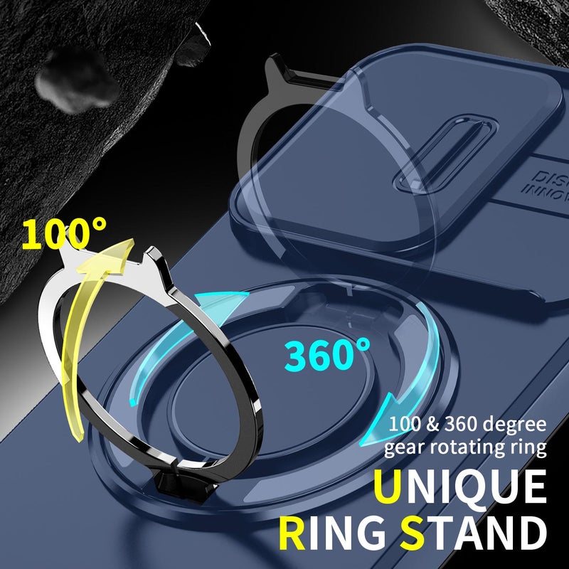 erorex For Honor 400 Global 156.5mm Sliding Camshield Ring Holder Phone Case(Blue) - Image 3