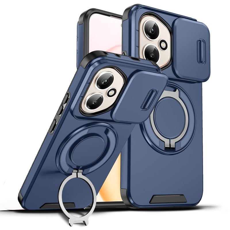erorex For Honor 400 Global 156.5mm Sliding Camshield Ring Holder Phone Case(Blue) - Image 1